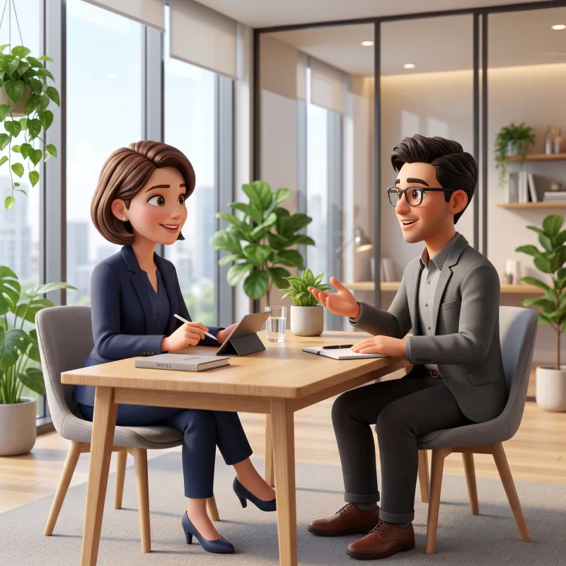 A candidate in a job interview