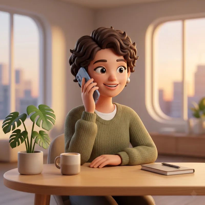 A person making a phone call